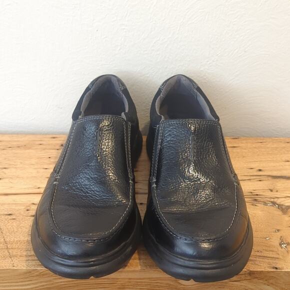 Clarks Collection Cotrell Free Black Oily Leather Pebbled Grain Loafer Men's 11M - Picture 2 of 13